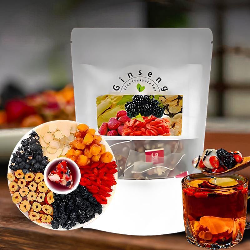 شاي الجينسنغ ذو الكنوز الخمسة: - مراجعة Wellness Herbal Tea Blends وسعره
